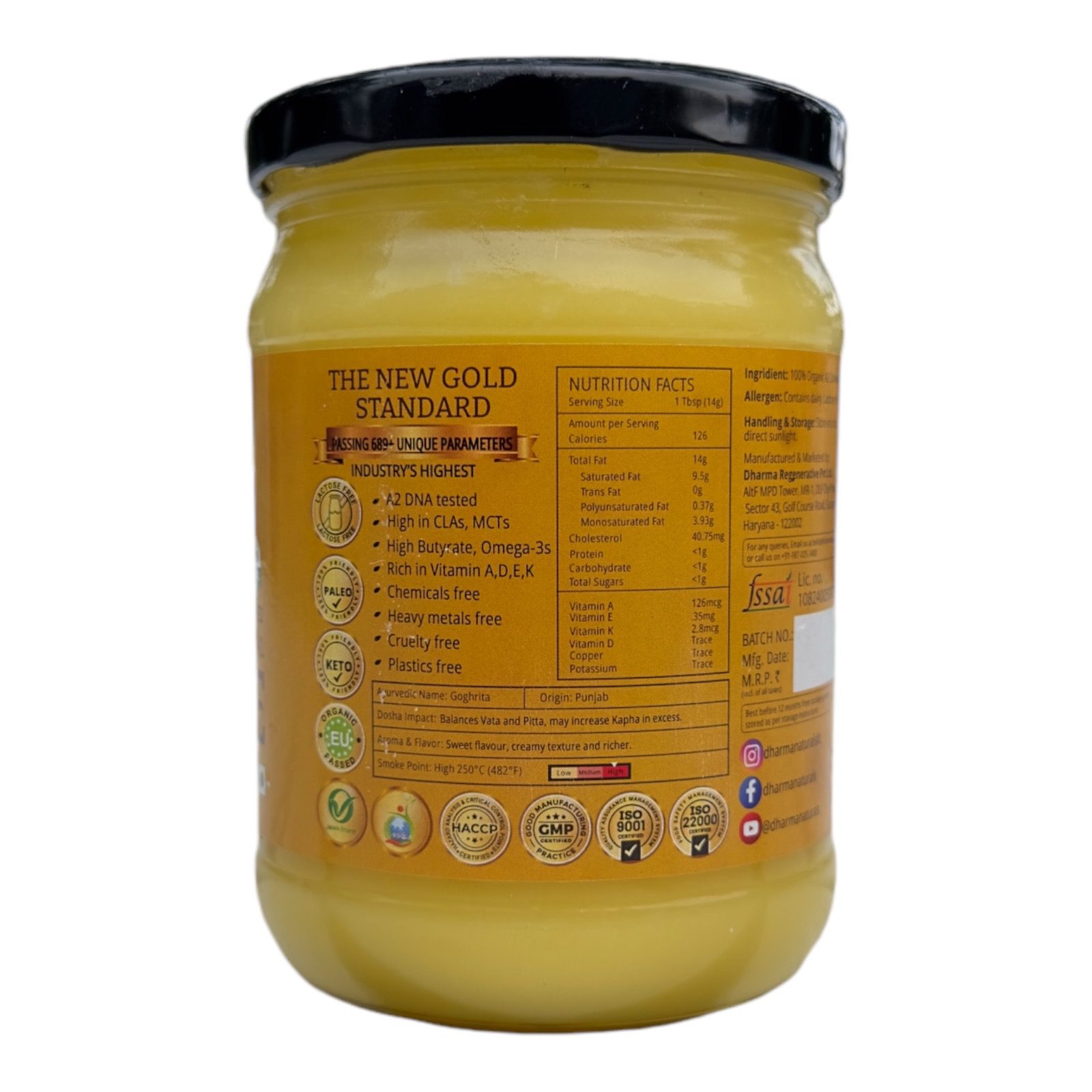 Dharma Naturals Organic A2 Sahiwal Cow Ghee - Image 3