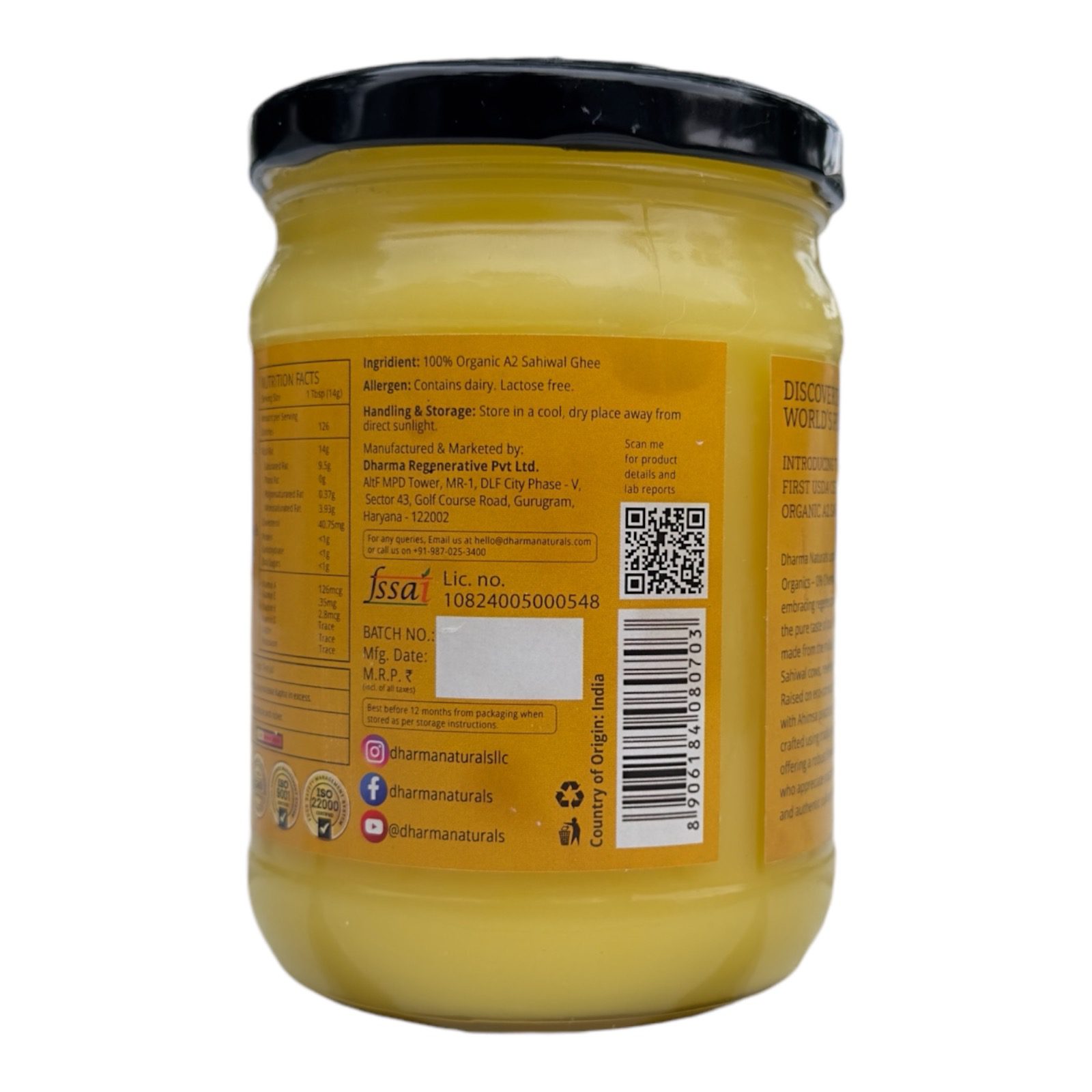 Dharma Naturals Organic A2 Sahiwal Cow Ghee - Image 4